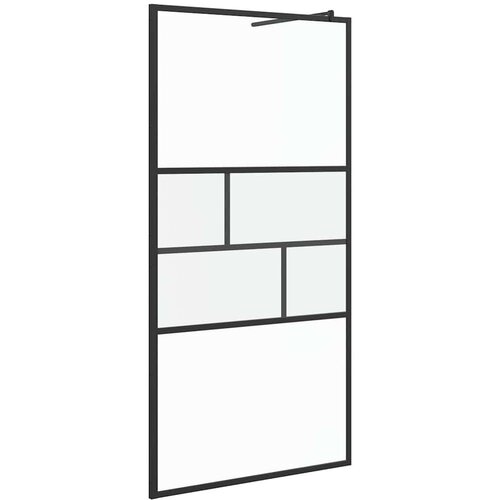  Zid za walk-in tu&amp;scaron; Crna 80 x 195 x 0.5 cm Staklo i aluminij Slike