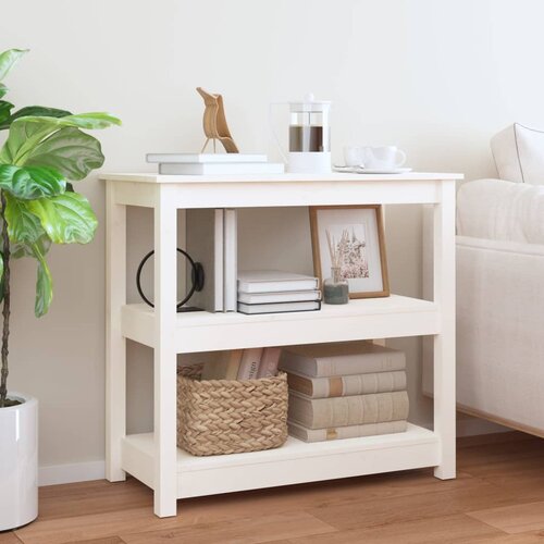 vidaXL Konzolni stol bijeli 80x40x74 cm od masivne borovine Cijene