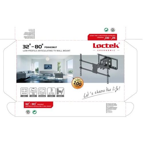 Loctek LCD NOSAČ ZGLOBNI PSW-403MUT 32&amp;quot;-80&amp;quot; Slike