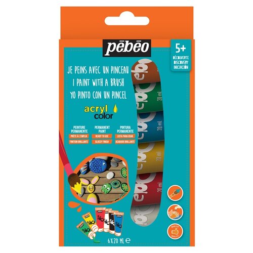  Akrilne barve Pebeo Acrylcolor 6 x 20 ml (barve za otroke) Slike