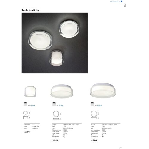  Redo 01-1454 - LED plafonsko svetlo za kupatilo NAJI LED/18W/230V IP44 Slike