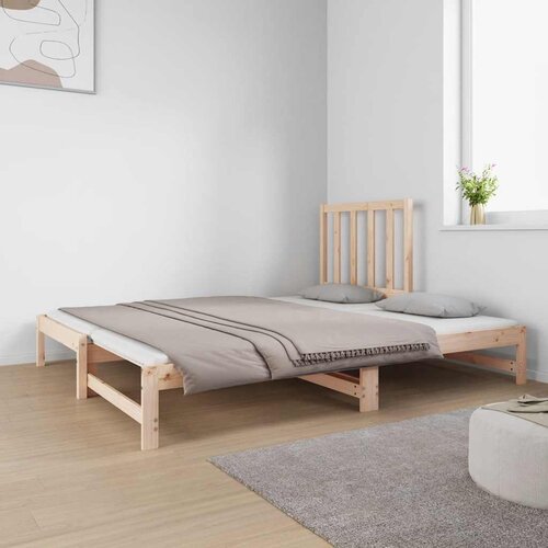  Dnevni ležaj na izvlačenje 2 x (90x190) cm od masivne borovine Slike