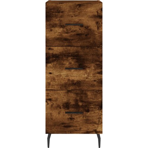  Visoka komoda dimljeni hrast 34,5x34x180cm konstruiranog drva Slike