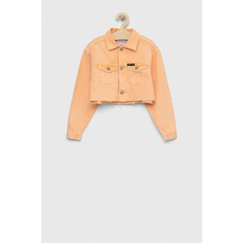 Calvin Klein Jeans Dječja traper jakna boja: narančasta