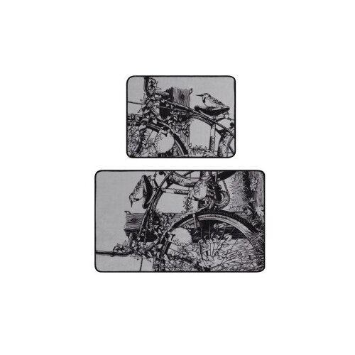  hand draw multicolor bathmat set (2 pieces) Slike