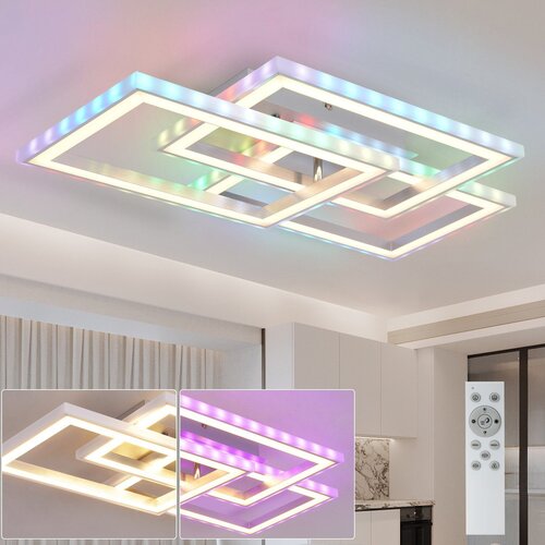 Nettlife LED stropna svetilka za spalnico z daljinskim upravljalnikom, moderna oblikovalska, 45W RGB, (22110698) Cene