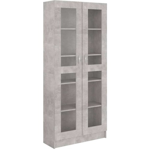VidaXL Vitrina betonsko siva 82,5x30,5x185,5 cm iverna plo&amp;scaron;ča Slike
