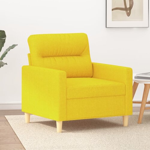  The Living Store Fotelj svetlo rumen 60 cm blago - Fotelj, (21454367) Slike