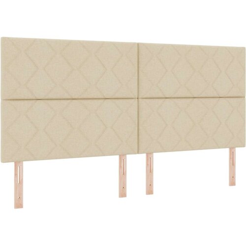 VidaXL okvir za krevet krem 200x200 cm tekstil Slike