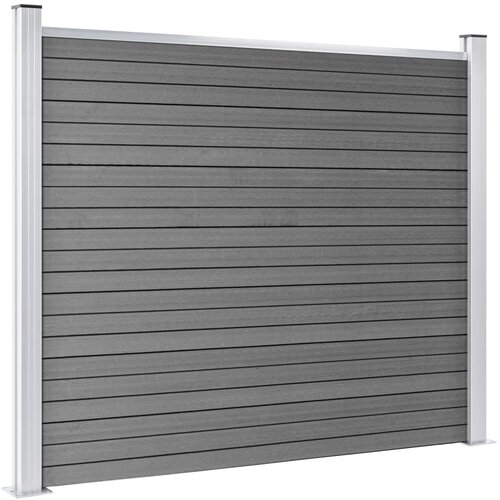  Set panela za ogradu WPC 353 x 146 cm sivi Slike