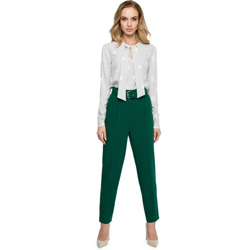 Stylove Ženske pantalone S124 sive zelena Cene