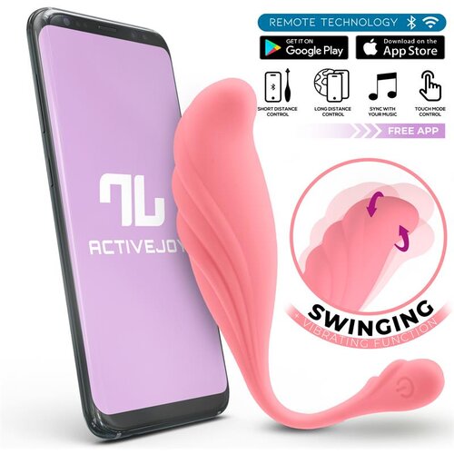INTOYOU App Series Vibrating &amp;amp; Swinging Egg with App Pink Slike