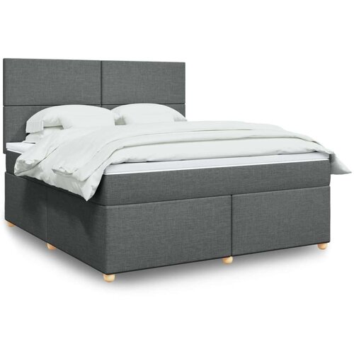 VidaXL Okvir kreveta s oprugama i madrac svjetlosivi 180x200cm tkanina Slike