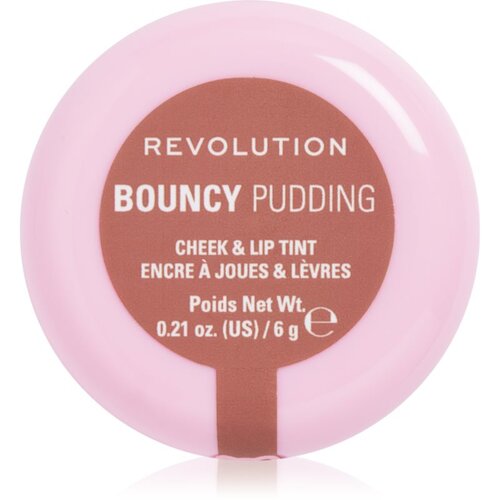 Revolution Bouncy Pudding Lip &amp;amp; Cheek večnamensko ličilo za ustnice in lica odtenek Hazy Nude 6 g Slike