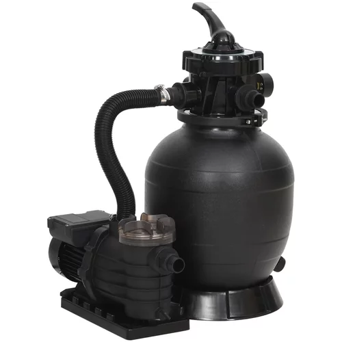 vidaXL Pješčani filtar za bazen sa 6-smjernim ventilom crni