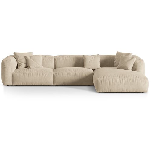 Micadoni Bež/krem kutna garnitura od boucl&amp;eacute; tkanine (s desnim kutom) Martina &amp;ndash; Home Slike