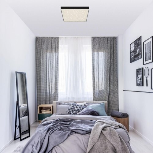 BRILONER 7078-415 - led plafonska svetiljka star sky LED/21W/230V 28x28 cm crna Slike