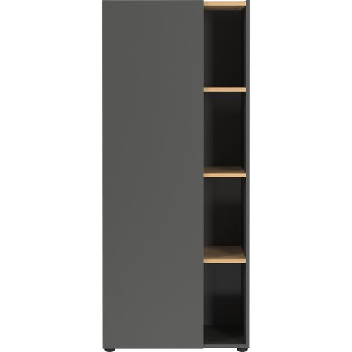 Germania Antracitno siva biblioteka u dekoru hrasta 61x145x34 cm Adrano – Cijene