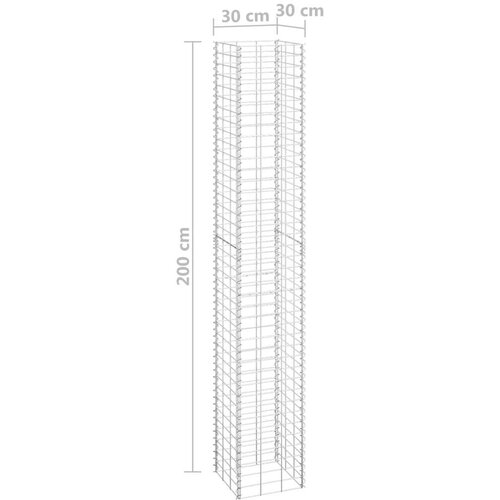 VidaXL Gabionske gredice 4 kom 30 x 30 x 50/100/150/200 cm željezne Slike