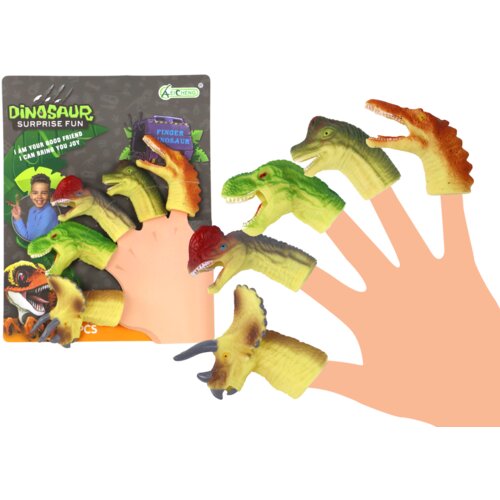 Dinosaurs Rubber Sensory Finger Puppets Cene