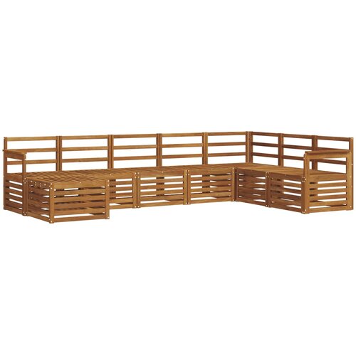  Set vanjskih sofa 8 kom. Prirodna Smeđa 306 x 187,5 x 73 cm Slike