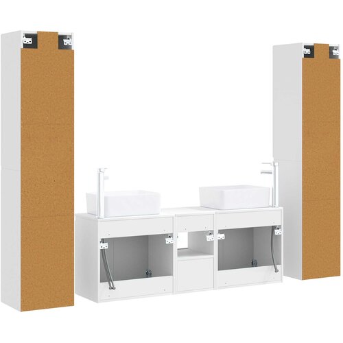  Set namje&amp;scaron;taja za kupaonicu 5 kom. Bijela 33 x 34,5 x 160 cm Slike