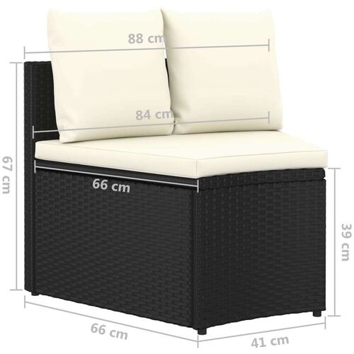 Poli 9-dijelni set vrtnih sofa od poliratana s jastucima crni Slike