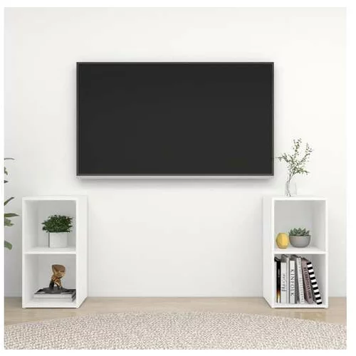  TV omarice 2 kosa bele 72x35x36,5 cm iverna plošča