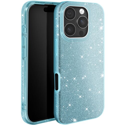 AVIZAR Ohišje z bleščicami za iPhone 16 Pro Max Odporen na udarce Glitter, Modra, (5000012468) Cene