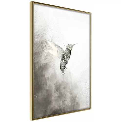  Poster - Hummingbird in Shades of Grey 20x30