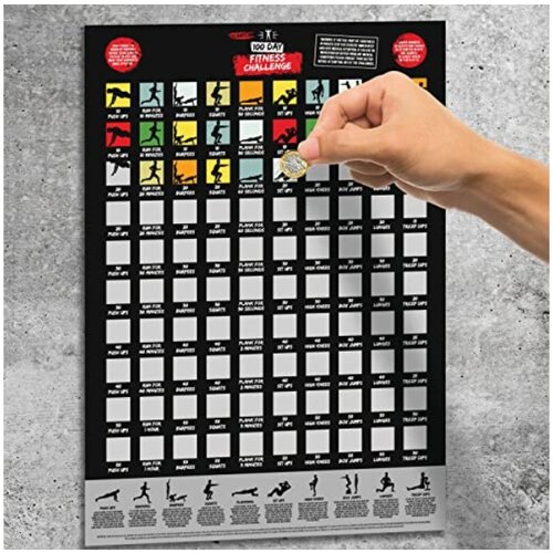 POZZI Winning 100 Day Fitness Challenge A2 Scratch Poster, (21299864) Cene