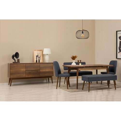 Hanah home rasklopivi trpezarijski set (sto, stolice i komoda &amp;ndash; 6 komada) Vina 04 1048 869VEL8778 Slike