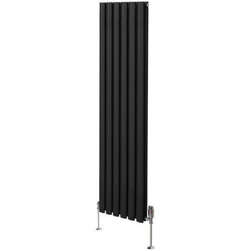 Monster ovalni stebrični radiator in ventili - 1600 mm x 360 mm - črn, (21569924) Cene