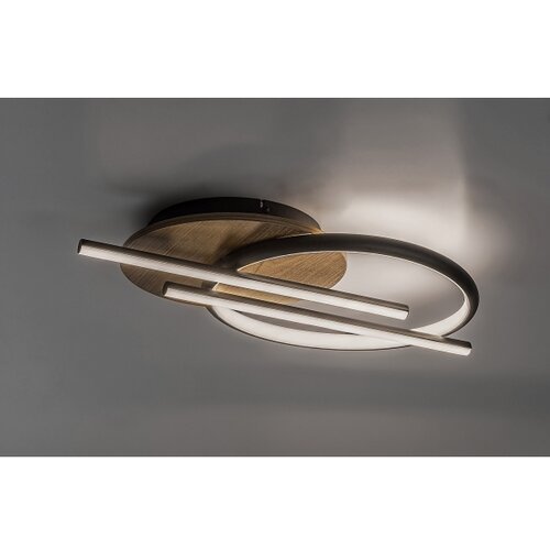 Rabalux LED plafonjera Arash, 40W, CCT na wall switch, 53x35cm, Crna Slike