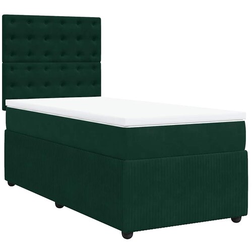 Box spring krevet s madracem tamnozeleni 90x190 cm bar&amp;scaron;unasti Slike