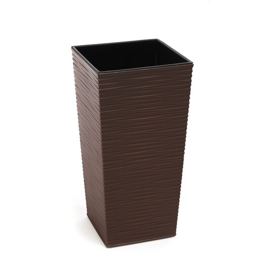  Visoka kvadratna posuda za biljke Aurora (D x &amp;Scaron; x V: 35 x 35 x 68 cm, Plastika, Smeđe boje) Slike