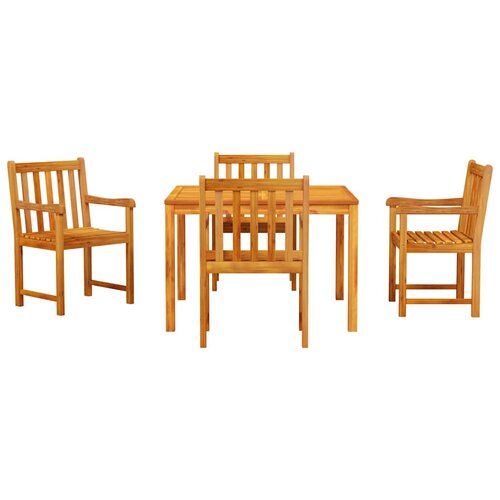  Vrtni set za objed 5 pcs Smeđa Čvrsto drvo akacije Slike