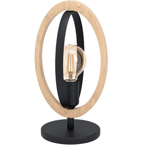 Eglo Basildon stolna lampa E27, 34,5 cm, crna/drvo, 43464 Cene