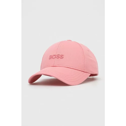 Boss Bombažna bejzbolska kapa roza barva