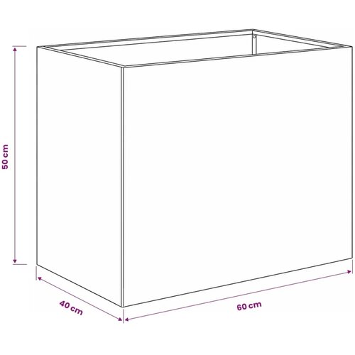  Vrtna saksija Srebrna 60 x 40 x 50 cm Pocinčani čelik - Pocinčani čelik 60 x 40 x 50 cm 1 Cene