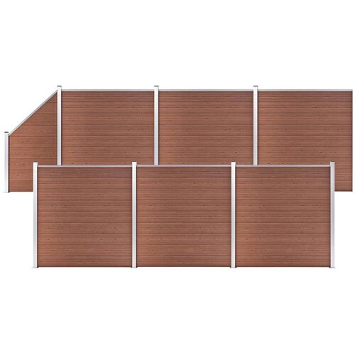  Set WPC ograda 6 kvadratnih + 1 kosa 1138 x 186 cm smeđi Cijene