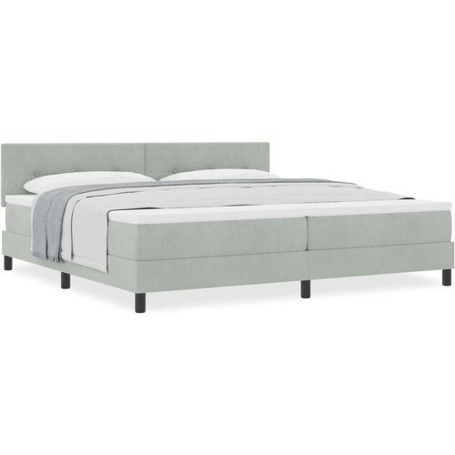 Box Spring Krevet s Madracem Svjetlosiva 200x200 cm Bar&amp;scaron;un Slike