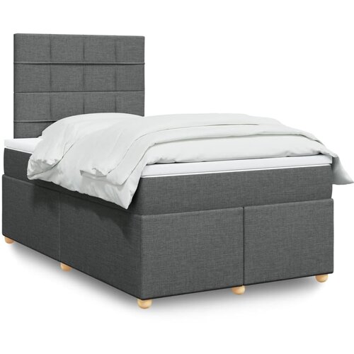 vidaXL Box spring postelja z vzmetnico temno siva 120x200 cm blago Cene