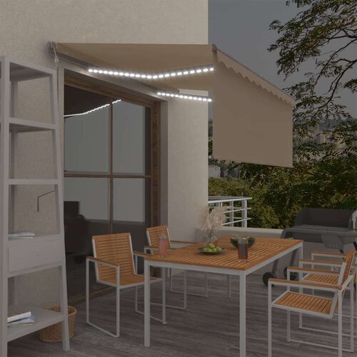  Automatska tenda s roletom i senzorom LED 3 x 2 5 m krem Cijene