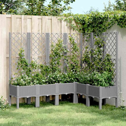  Vrtna sadilica s re&scaron;etkom svjetlosiva 160x120x142 cm PP Cijene