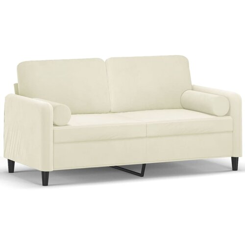 Maison Chic kavč - Sofa - Kanape dvosed z okrasnimi blazinami krem 140 cm žamet, (21727812) Cene