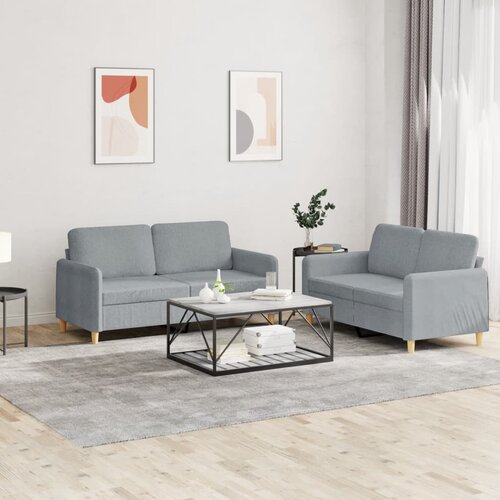  2-dijelni set sofa s jastucima svjetlosivi od tkanine Cijene