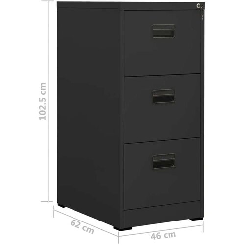 VidaXL Ormarić za spise antracit 46 x 62 x 102,5 cm čelični Slike