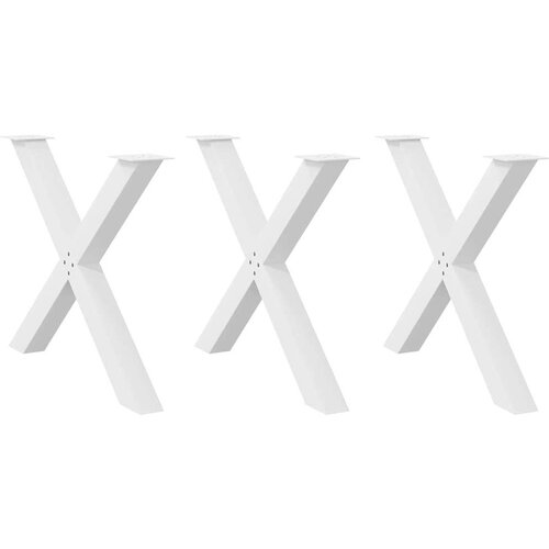  Noge za jedilno mizo X-oblika 3 kosi bela 90x(72-73) cm jeklo, (21828682) Slike