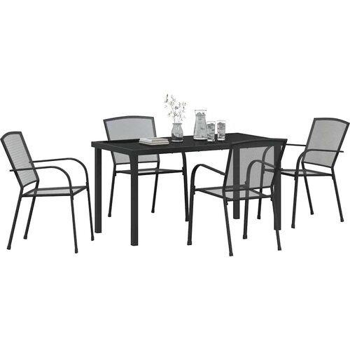  Vrtni set za objed 5 pcs Antracit Čelik s prahom premazan Slike
